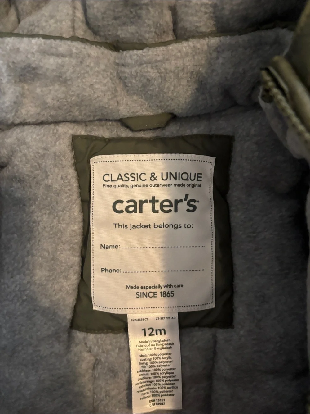 Carters carter jacket